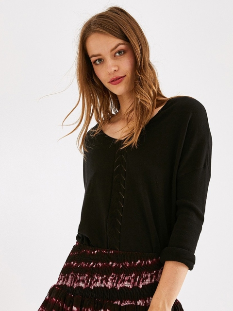 

promod Women Black Solid Sweater