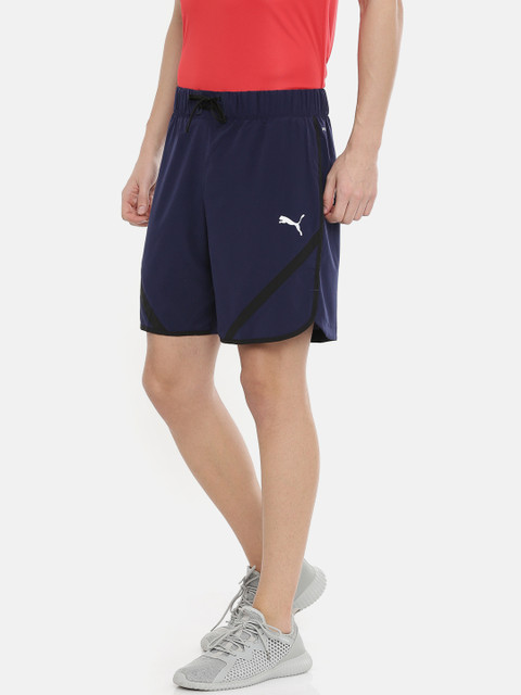 

Puma Men Navy Blue Solid Regular Fit DryCell Running Active Woven Sports Shorts