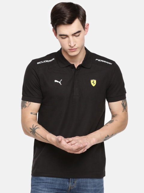 

PUMA Motorsport Men Black Solid SF Q4 Polo Collar T-shirt