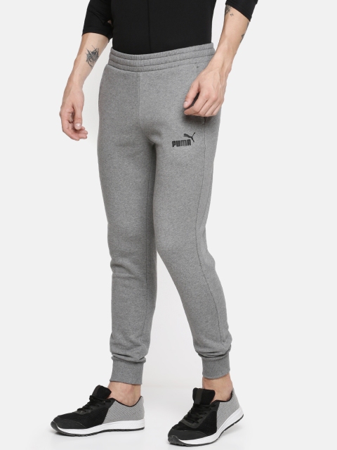 

Puma Men Grey Melange Solid ESS Logo Track Pants