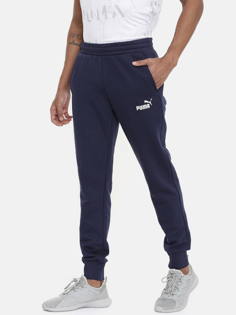 

Puma Men Navy Blue Solid ESS Logo FL op Slim Fit Joggers