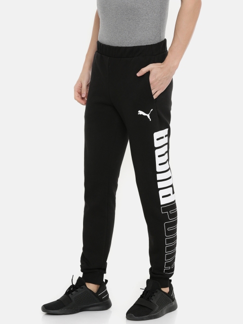 

Puma Men Black Slim Fit Solid Up N Down CL Joggers with Side Print