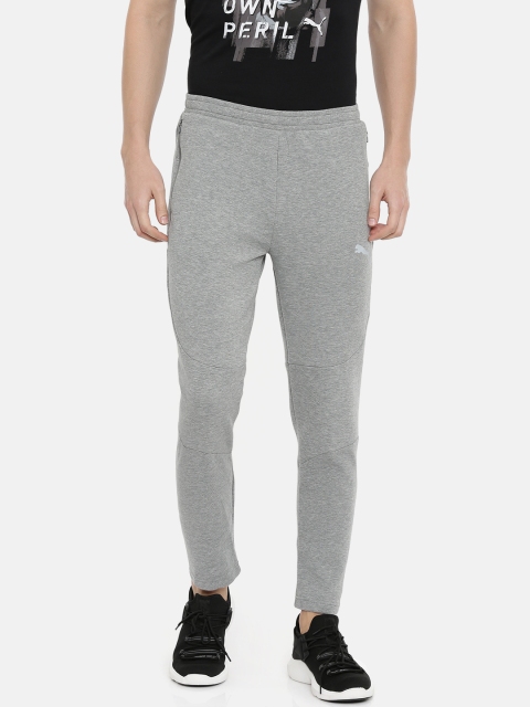 

Puma Men Grey Melange Slim Fit Evostripe Solid DryCell Technology Track Pants