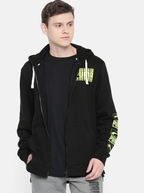 

Puma Men Black Printed Rebel Bold FZ Hoody Front-Open Sweatshirt