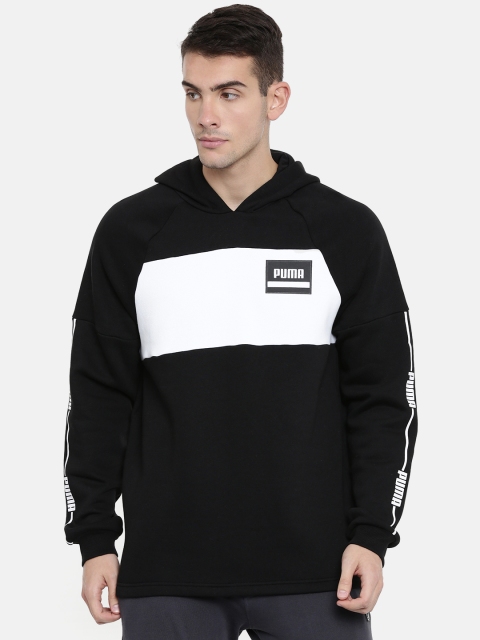 

Puma Men Black Colourblocked Hooded Rebel Stripe Sweatshirt