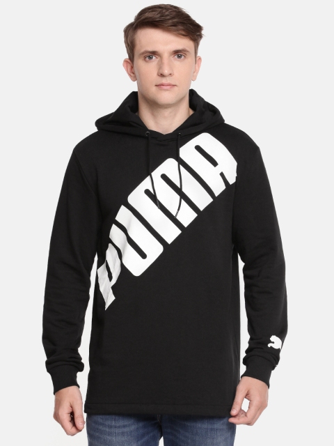

Puma Men Black Printed Hooded Sweatshirt