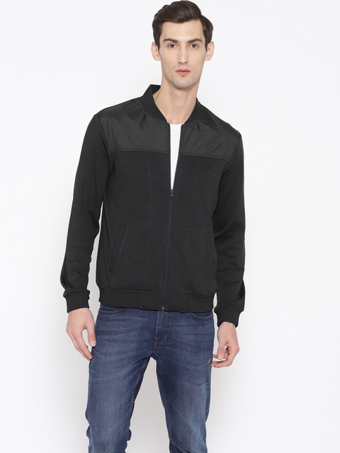 

Flying Machine Men Black Solid Bomber Jacket