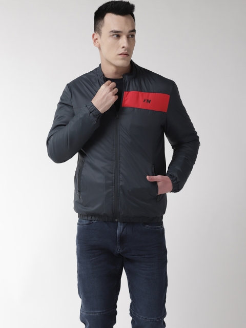 

Flying Machine Men Navy Blue Solid Bomber