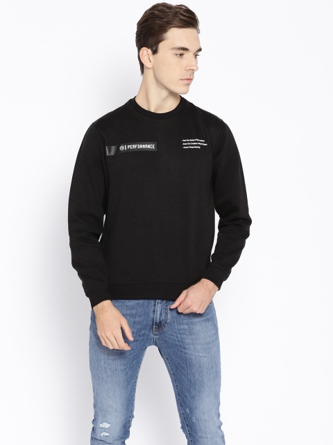 

Flying Machine Men Black Solid Sweatshirt