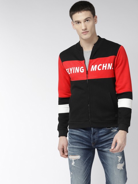 

Flying Machine Men Black & Red Printed Sweatshirt