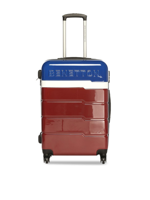 

United Colors of Benetton Unisex Blue & Red Colourblocked Trolley Suitcase