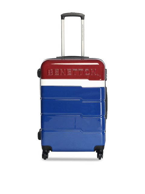

United Colors of Benetton Unisex Blue & Red Colourblocked Trolley Suitcase, Multi