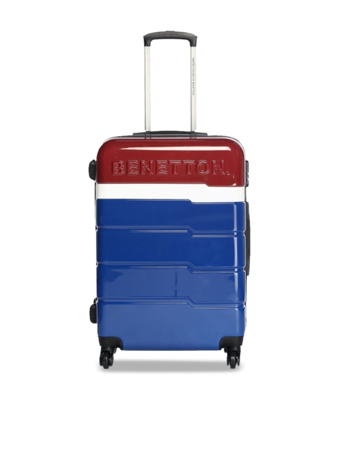 

United Colors of Benetton Unisex Blue & Red Colourblocked Trolley Suitcase, Multi