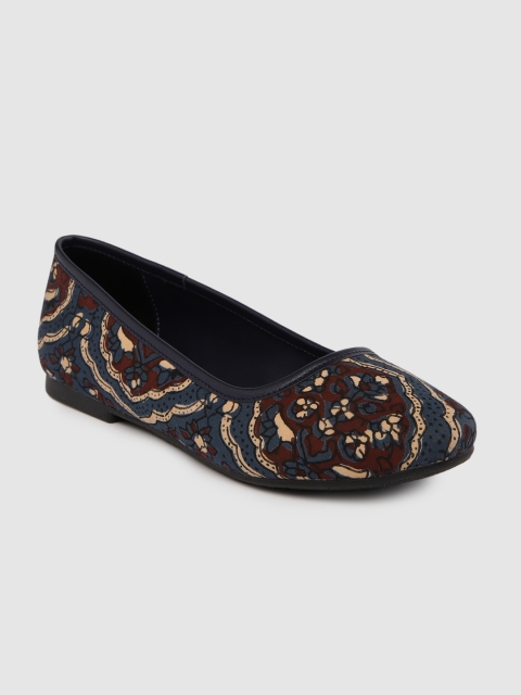 

Taavi Women Navy Blue Printed Ajrakh Ethnic Ballerinas