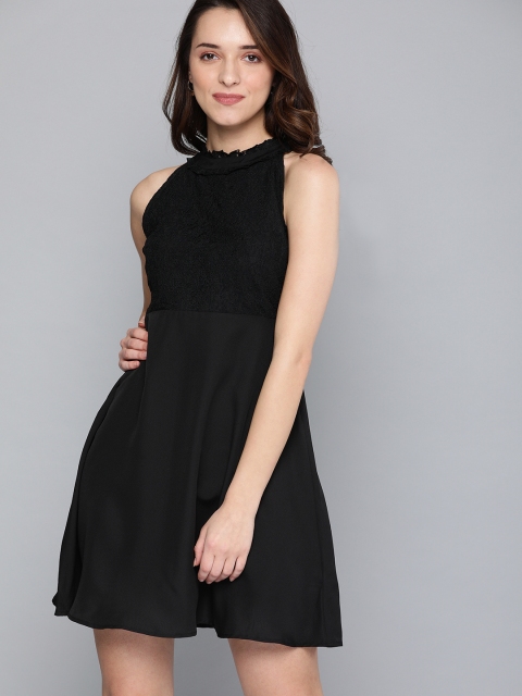 

Mast & Harbour Women Black Solid A-Line Dress