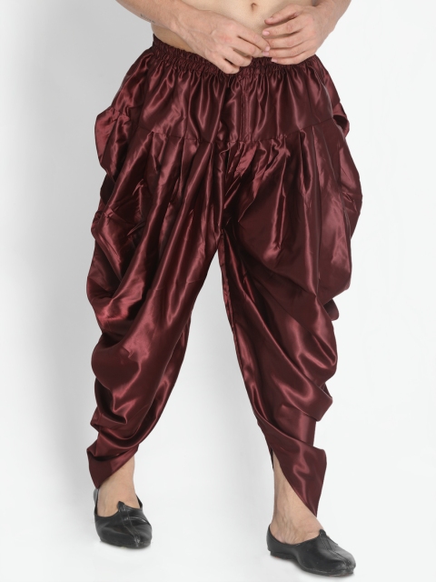 

VASTRAMAY Men Maroon Solid Dhoti Pants