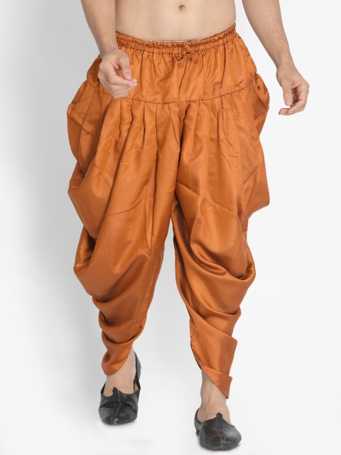 

VASTRAMAY Men Rust Orange Solid Dhoti Pants