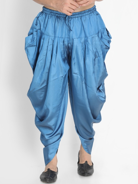 

VASTRAMAY Men Blue Solid Dhoti Pants, Turquoise blue