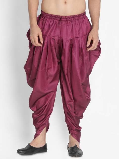 

VASTRAMAY Men Burgundy Solid Dhoti Pants