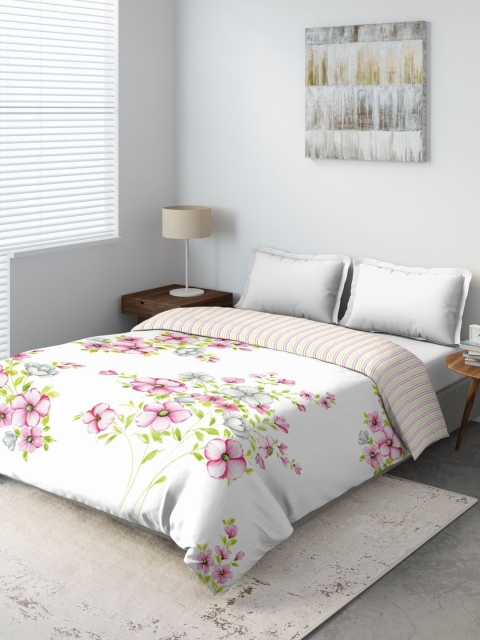 

DDecor White & Pink Floral Summer 150 GSM Double Bed Comforter