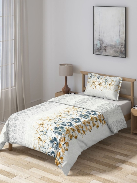 

DDecor White & Yellow Floral Mid Winter 150 GSM Single Bed Comforter