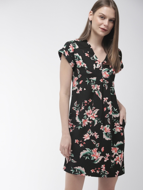 

Mast & Harbour Women Floral Printed Black Sheath Dress