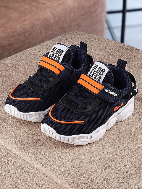 

Walktrendy Kids Navy Blue Woven Design Sneakers