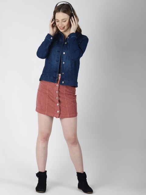 

Blue Saint Women Blue Solid Denim Jacket