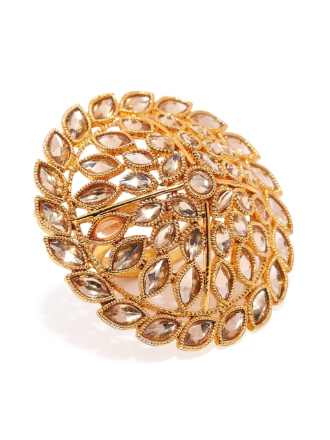 

Zaveri Pearls Gold-Plated Studded Adjustable Finger Ring