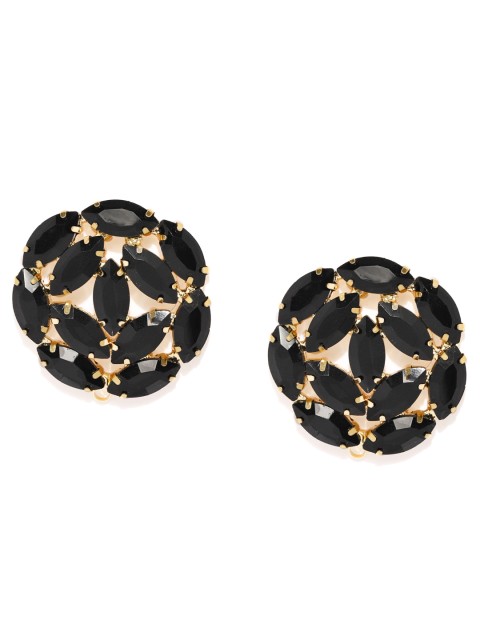 

Zaveri Pearls Gold-Toned & Black Circular Oversized Studs