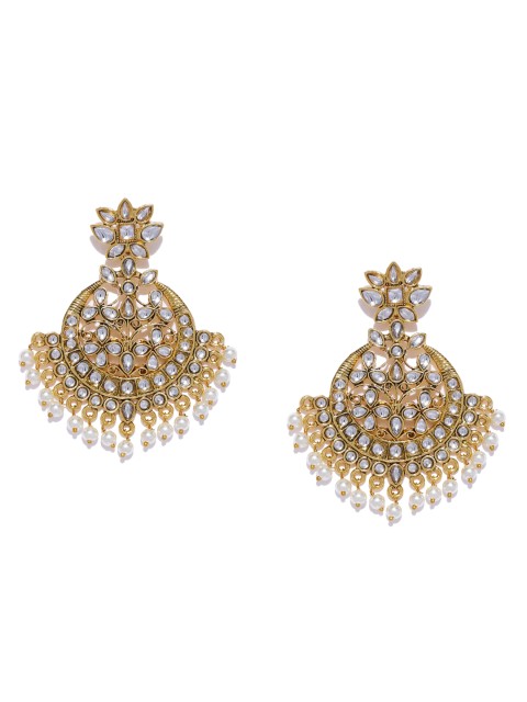 

Zaveri Pearls Gold-Toned Contemporary Chandbalis