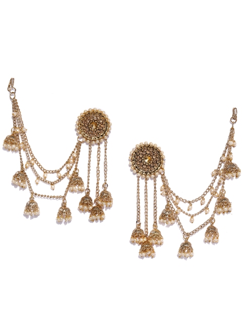 

Zaveri Pearls Gold-Toned Contemporary Drop Earrings