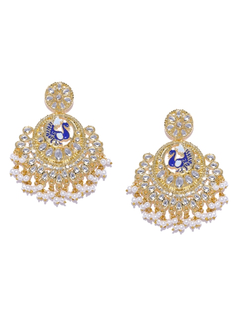 

Zaveri Pearls Gold-Toned & White Peacock Shaped Chandbalis