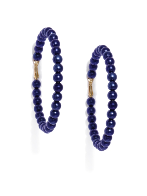 

Zaveri Pearls Blue & Gold-Toned Circular Hoop Earrings