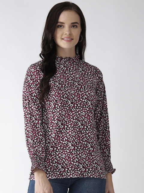 

plusS Women Pink & White Printed Top