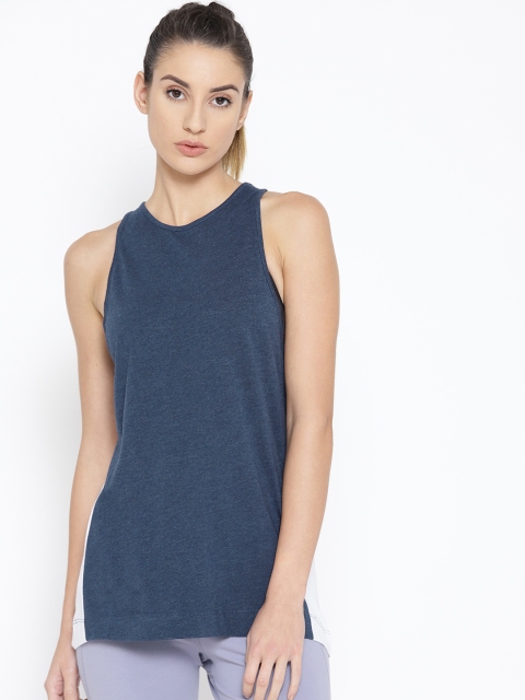 

SATVA Women Navy Blue Solid Styled Back Top