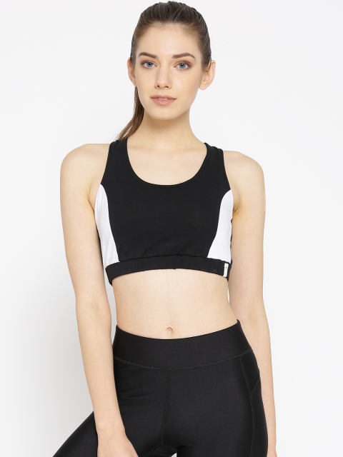 

SATVA Black & White Colourblocked Non-Wired Lightly Padded Sports Bra WE18200BK