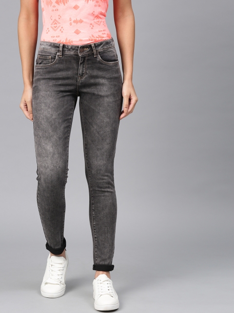 

American Crew Women Grey Slim Fit Mid-Rise Clean Look Stretchable Jeans