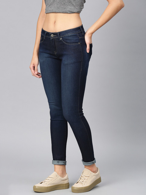 

American Crew Women Blue Skinny Fit Mid-Rise Clean Look Stretchable Jeans