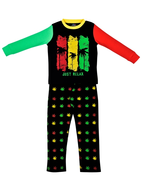

ventra Girls Black Printed Night suit