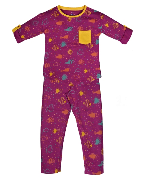 

ventra Girls Magenta Printed Night Suit VNT-5001590-23