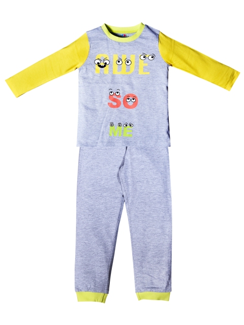 

ventra Girls Grey Printed Night suit