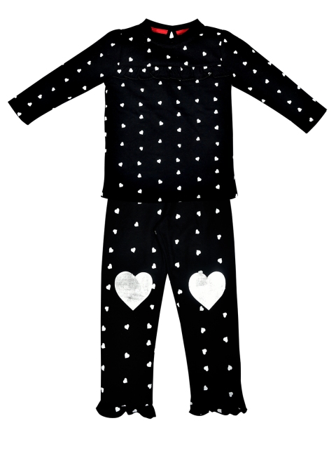 

ventra Girls Black & White Printed Night suit