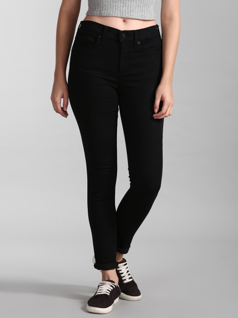 

GAP Women Black Skinny Fit Mid-Rise Highly Distressed Stretchable Jeans