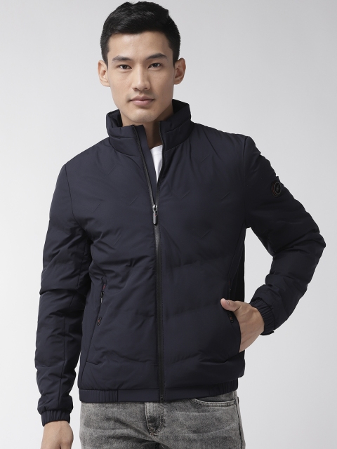 

Fort Collins Men Navy Blue Solid Lightweight Bomber