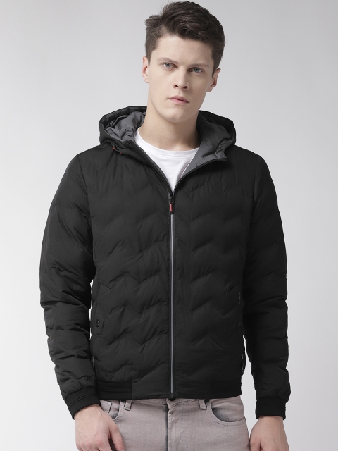 

Fort Collins Men Black Solid Hooded Padded Jacket