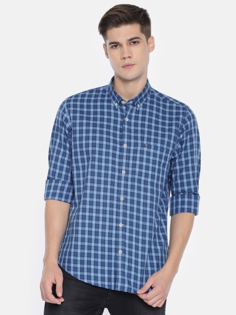 

Peter England Casuals Men Blue Slim Fit Checked Casual Shirt