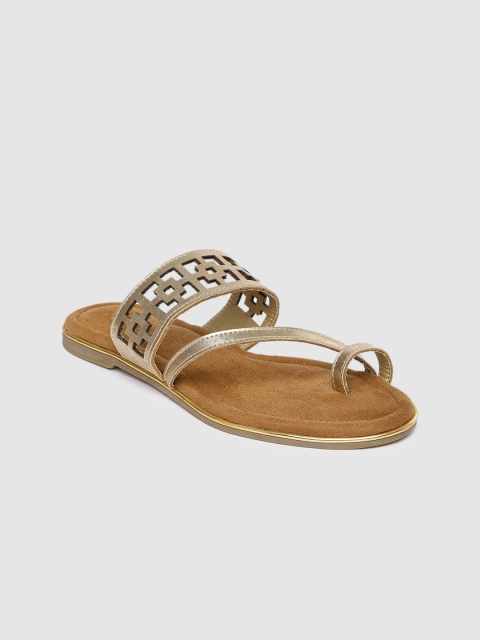 

Inc 5 Women Gold-Toned Solid One Toe Flats