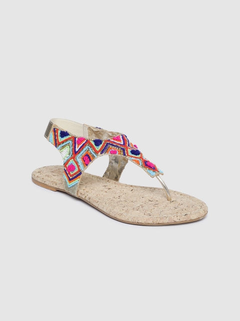 

Inc 5 Women Multicoloured Solid T-Strap Flats, Multi