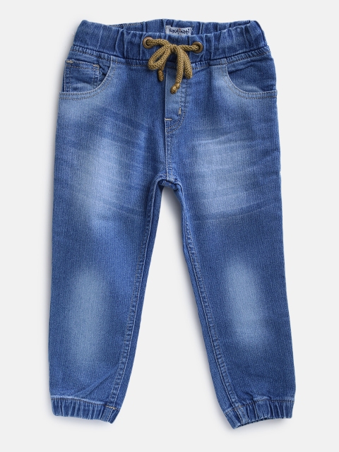 

Nauti Nati Boys Blue Regular Fit Washed Denim Joggers